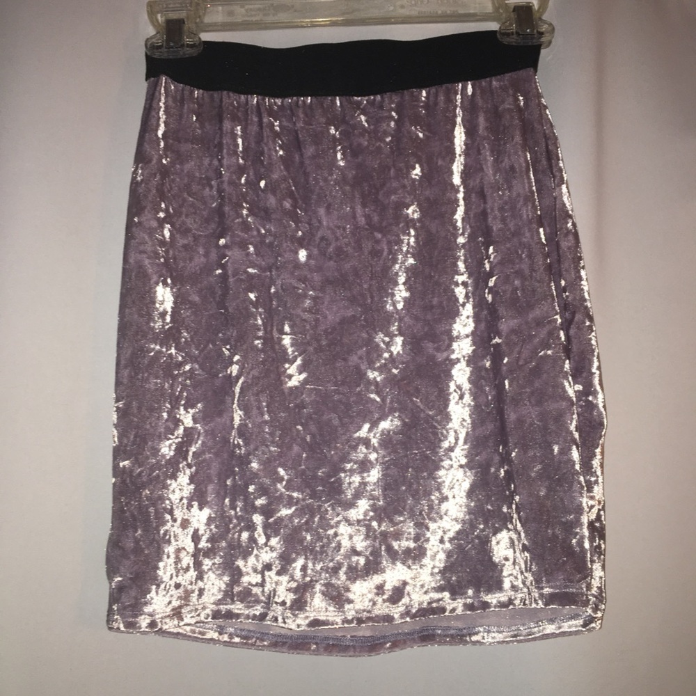 Volcom light purple crushed velvet mini skirt. NWOT